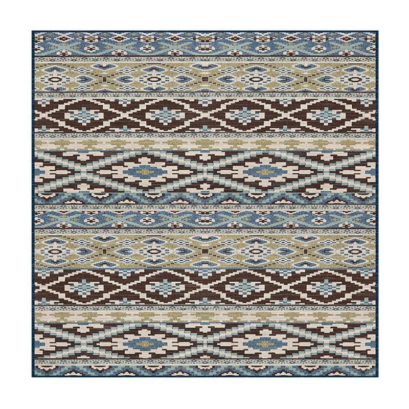 Mehrfarbiger Vintage-Teppich aus Polyester mit ethnischem Muster für den Innenbereich, rutschfester Teppich für das Wohnzimmer