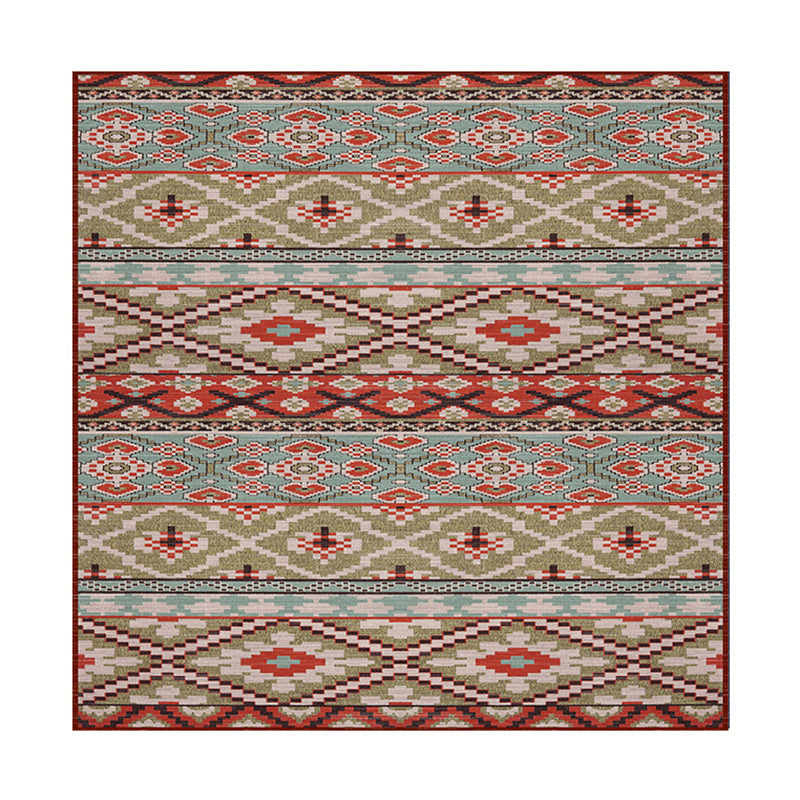 Mehrfarbiger Vintage-Teppich aus Polyester mit ethnischem Muster für den Innenbereich, rutschfester Teppich für das Wohnzimmer