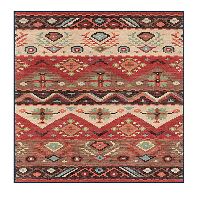 Mehrfarbiger Vintage-Teppich aus Polyester mit ethnischem Muster für den Innenbereich, rutschfester Teppich für das Wohnzimmer