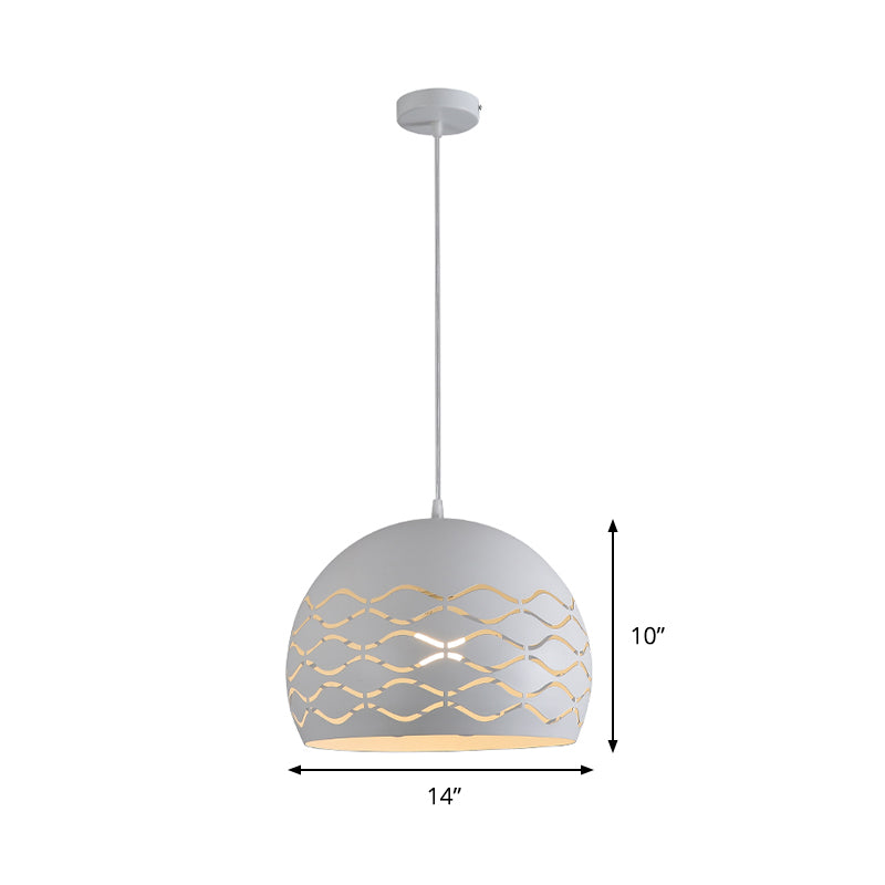 Metaal koepelvormige hanglamp plafondlicht minimalistisch 1 licht suspensielamp in wit