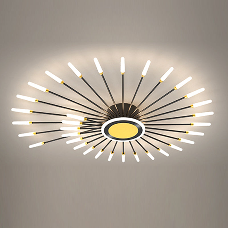 Plafonnier encastré Spoutnik en or noir, nouveau plafonnier moderne en acrylique pour le salon