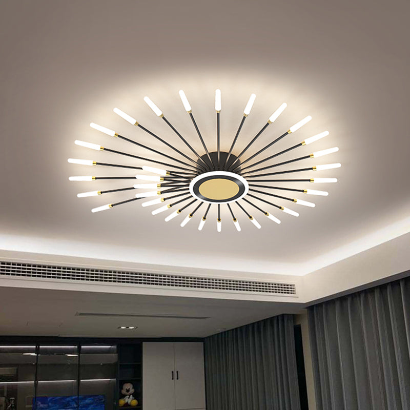 Plafonnier encastré Spoutnik en or noir, nouveau plafonnier moderne en acrylique pour le salon