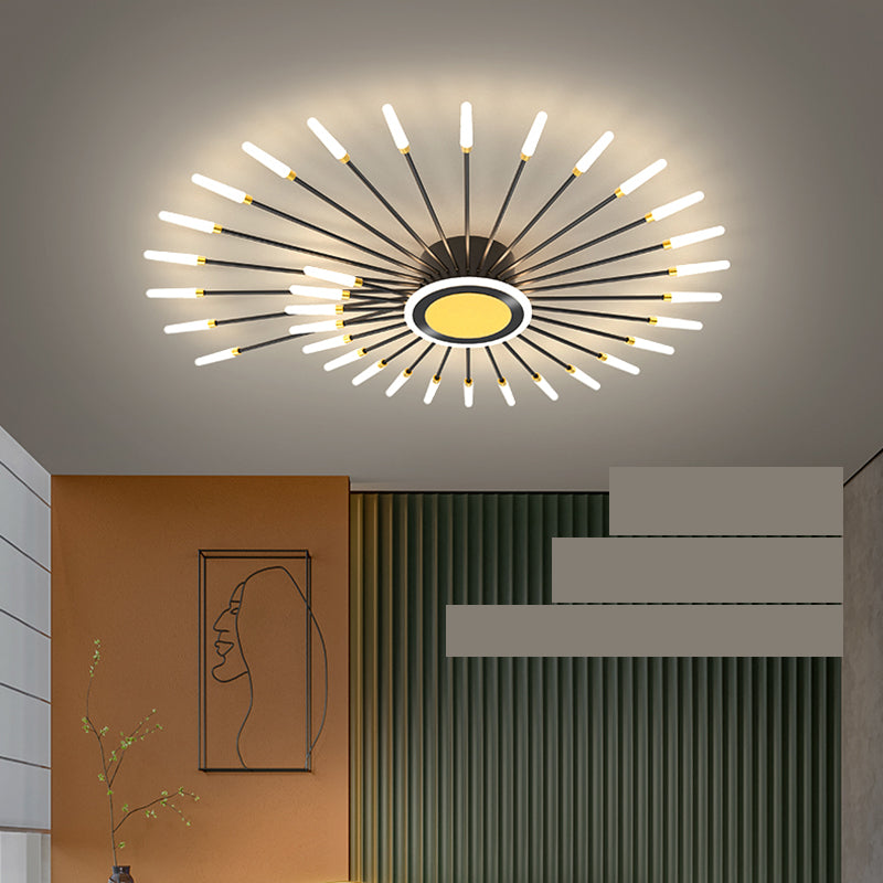 Plafonnier encastré Spoutnik en or noir, nouveau plafonnier moderne en acrylique pour le salon