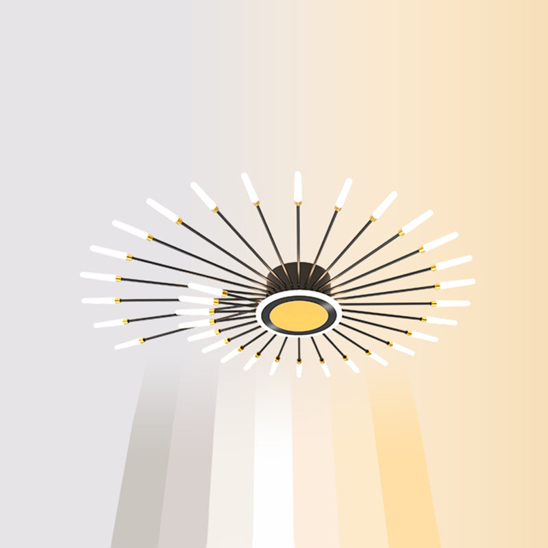 Plafonnier encastré Spoutnik en or noir, nouveau plafonnier moderne en acrylique pour le salon