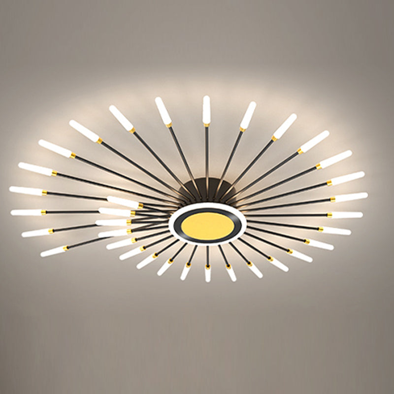 Plafonnier encastré Spoutnik en or noir, nouveau plafonnier moderne en acrylique pour le salon