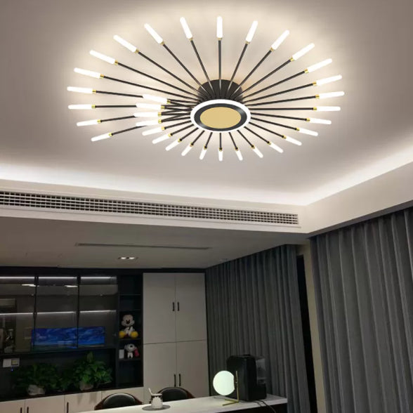 Plafonnier encastré Spoutnik en or noir, nouveau plafonnier moderne en acrylique pour le salon