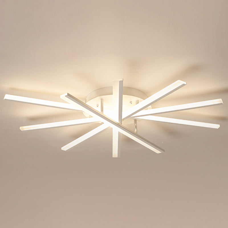 Acrylic Living Room LED Flush Ceiling Lights Linear Modern Style Flush Mount