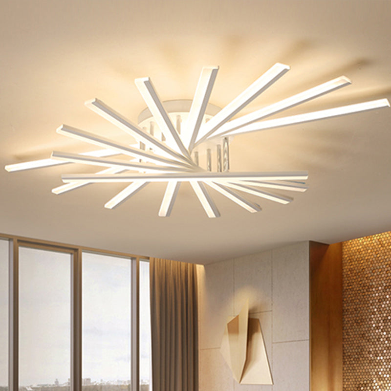 Acrylic Living Room LED Flush Ceiling Lights Linear Modern Style Flush Mount