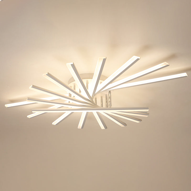 Acrylic Living Room LED Flush Ceiling Lights Linear Modern Style Flush Mount