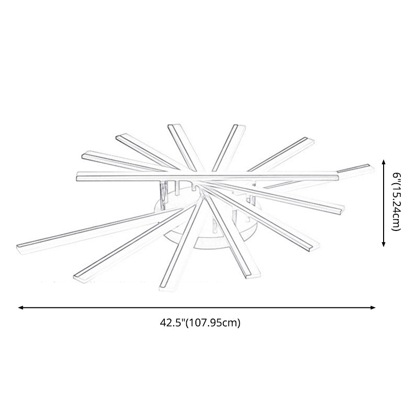Acrylic Living Room LED Flush Ceiling Lights Linear Modern Style Flush Mount