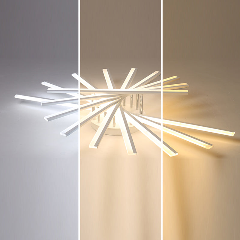 Acrylic Living Room LED Flush Ceiling Lights Linear Modern Style Flush Mount