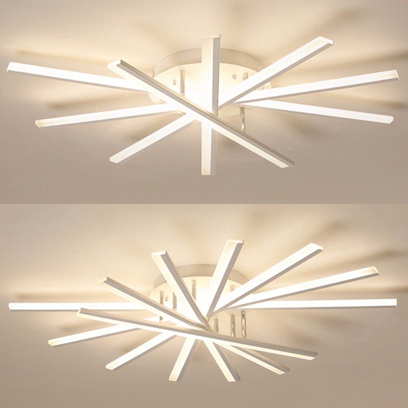 Acrylic Living Room LED Flush Ceiling Lights Linear Modern Style Flush Mount