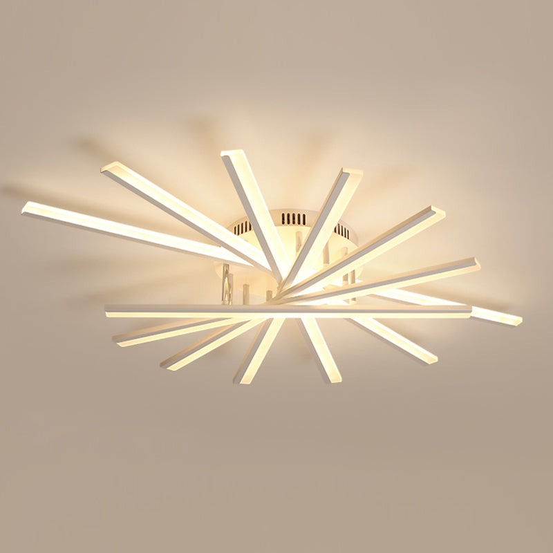 Acrylic Living Room LED Flush Ceiling Lights Linear Modern Style Flush Mount