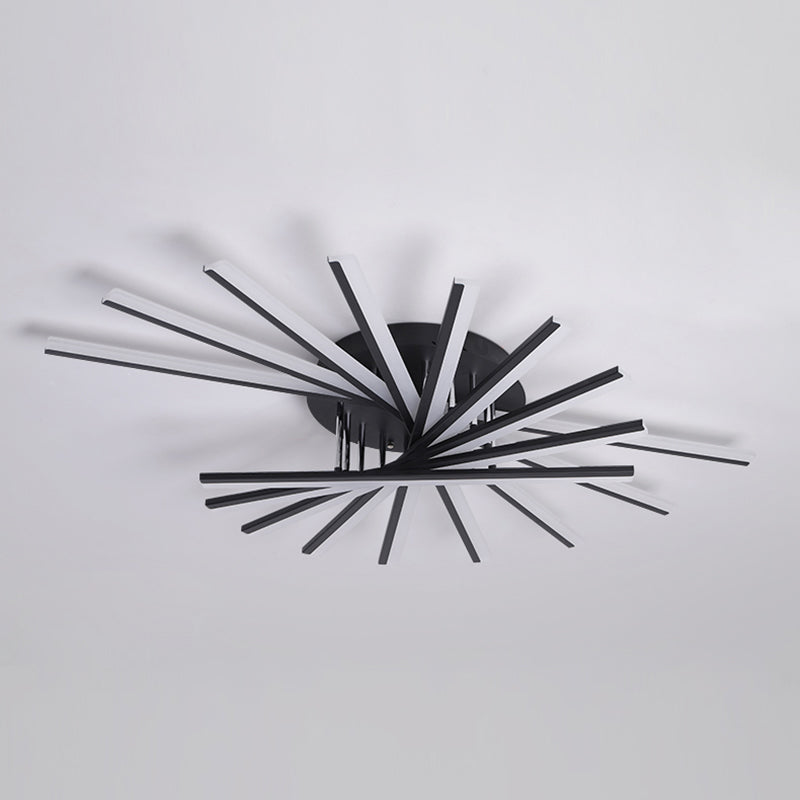 Acrylic Living Room LED Flush Ceiling Lights Linear Modern Style Flush Mount