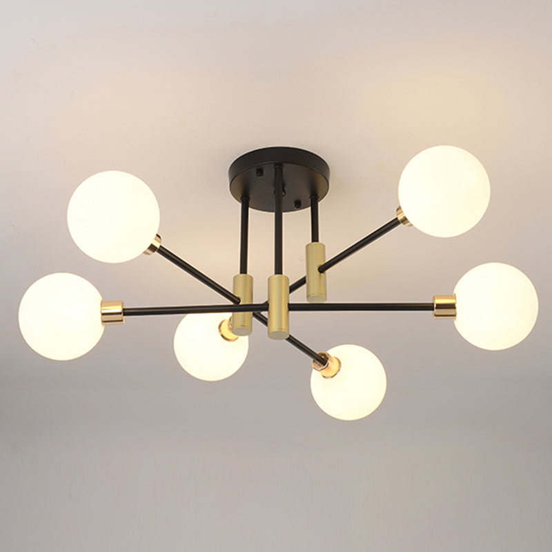 New Modern Transparent Glass Semi Flush Light Fixtures Bedroom Starburst Flush Mount Light