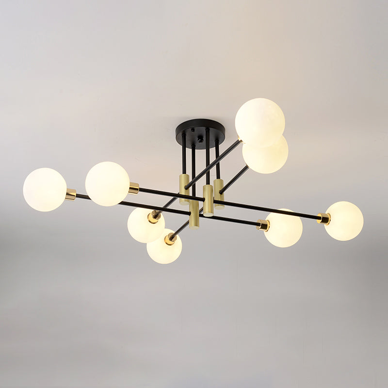 New Modern Transparent Glass Semi Flush Light Fixtures Bedroom Starburst Flush Mount Light