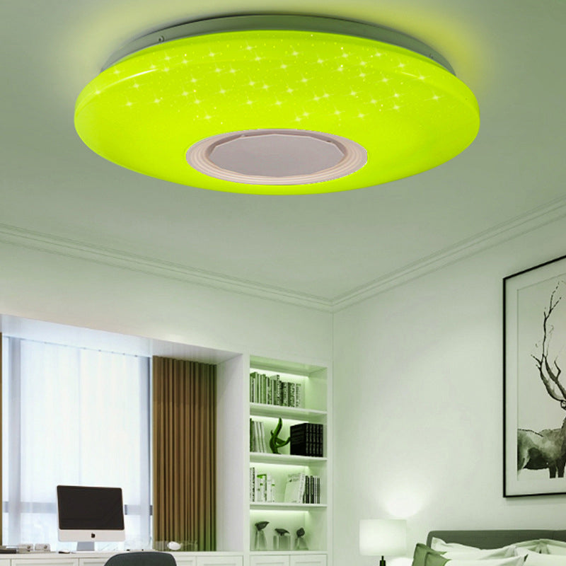 Modern Minimalist Style LED Flush Mount Ceiling Fixture Phone Control Light Bedroom Light