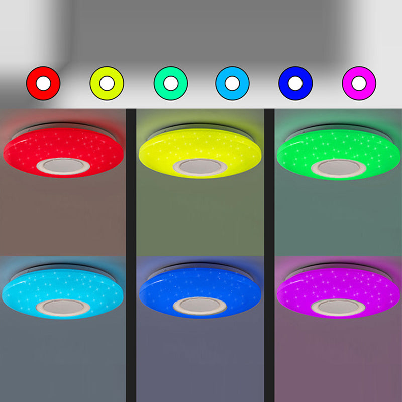 Modern Minimalist Style LED Flush Mount Ceiling Fixture Phone Control Light Bedroom Light