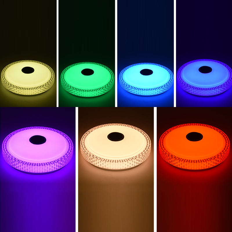 White Circular Wifi Flush Ceiling Light Modern LED Acrylic Flush Mount Light for Bedroom