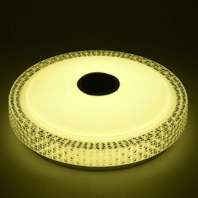 Weiße kreisförmige WLAN-Deckenleuchte, moderne LED-Acryl-Unterputzleuchte für Schlafzimmer