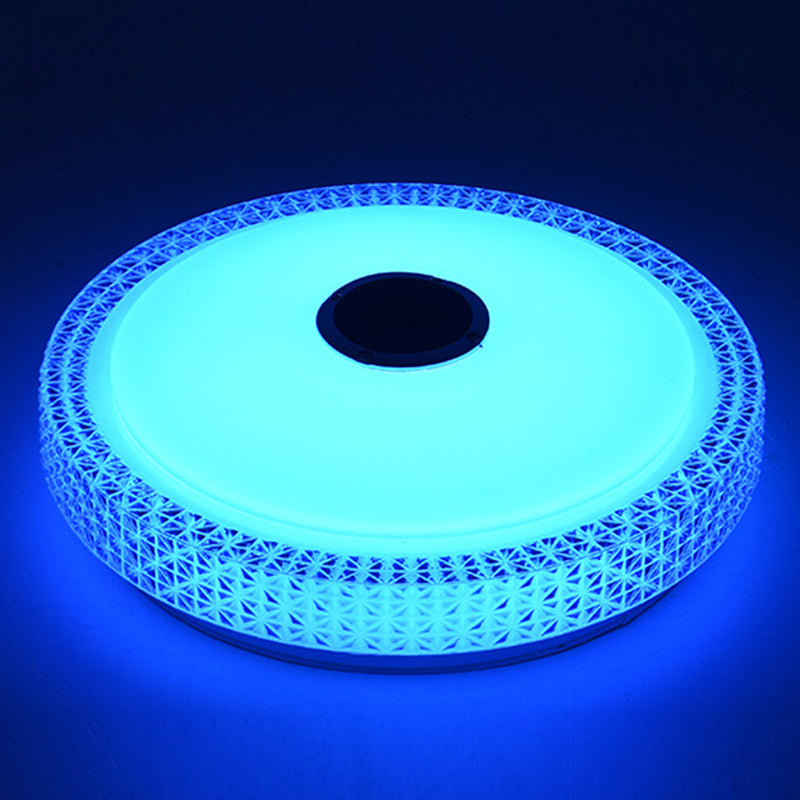 White Circular Wifi Flush Ceiling Light Modern LED Acrylic Flush Mount Light for Bedroom