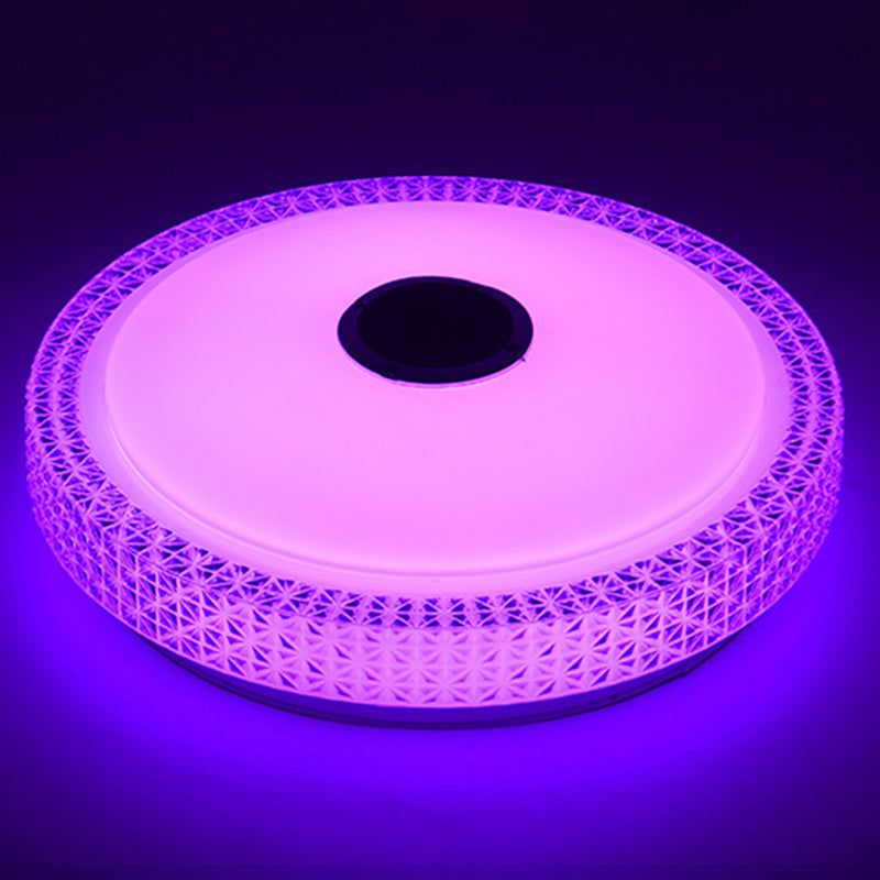 Weiße kreisförmige WLAN-Deckenleuchte, moderne LED-Acryl-Unterputzleuchte für Schlafzimmer