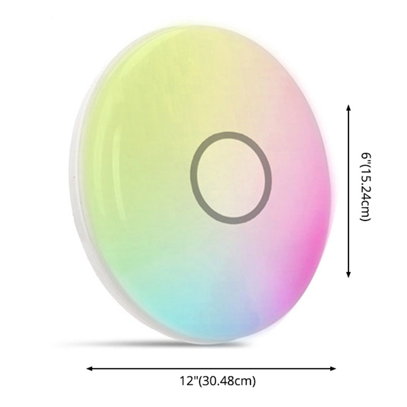 Smart Control Round Flush Lamp Minimalist Acrylic Living Room LED Ceiling Light in White