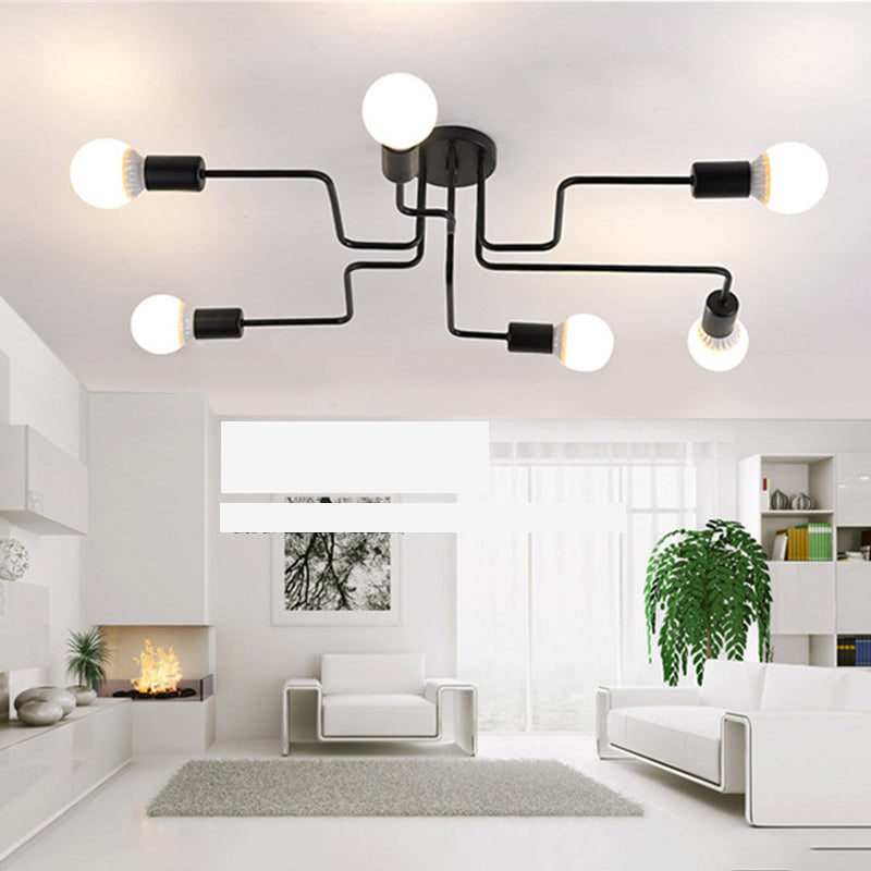 American Retro Ceiling Light Wrought Iron Elbow Industrial Style Creative Personality Restaurant Living Room Bedroom Clothing Store Lamps
