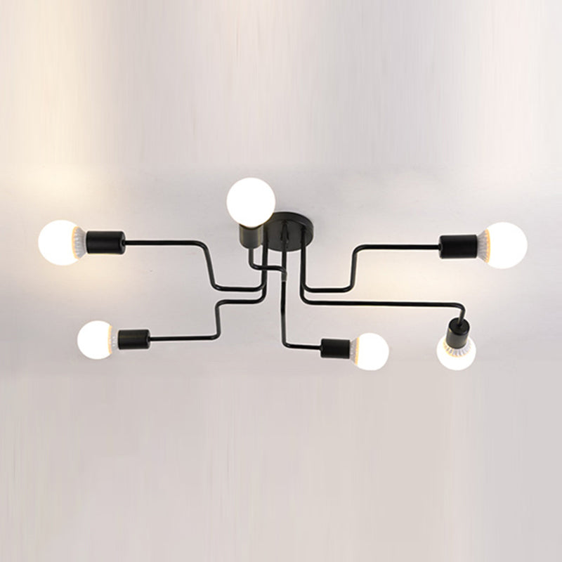 American Retro Ceiling Light Wrought Iron Elbow Industrial Style Creative Personality Restaurant Living Room Bedroom Clothing Store Lamps