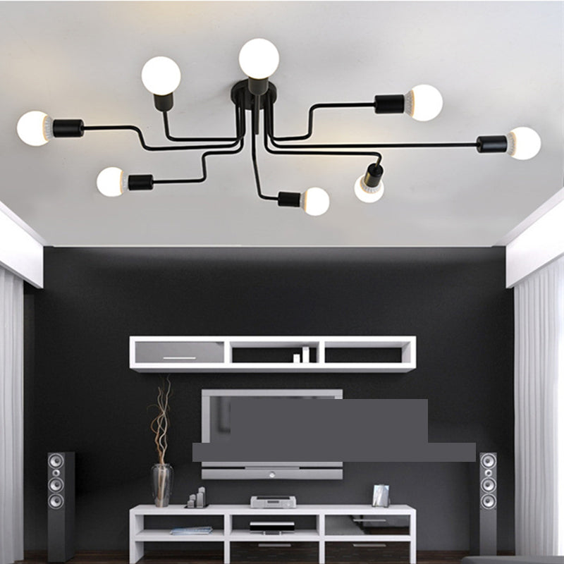 American Retro Ceiling Light Wrought Iron Elbow Industrial Style Creative Personality Restaurant Living Room Bedroom Clothing Store Lamps