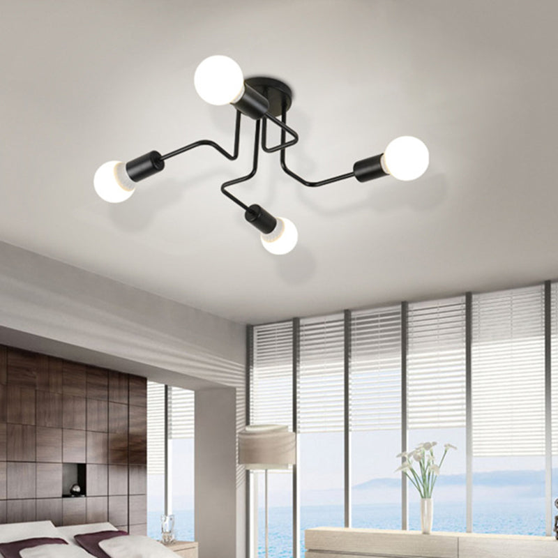 American Retro Ceiling Light Wrought Iron Elbow Industrial Style Creative Personality Restaurant Living Room Bedroom Clothing Store Lamps