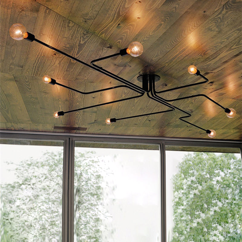 American Retro Ceiling Light Wrought Iron Elbow Industrial Style Creative Personality Restaurant Living Room Bedroom Clothing Store Lamps