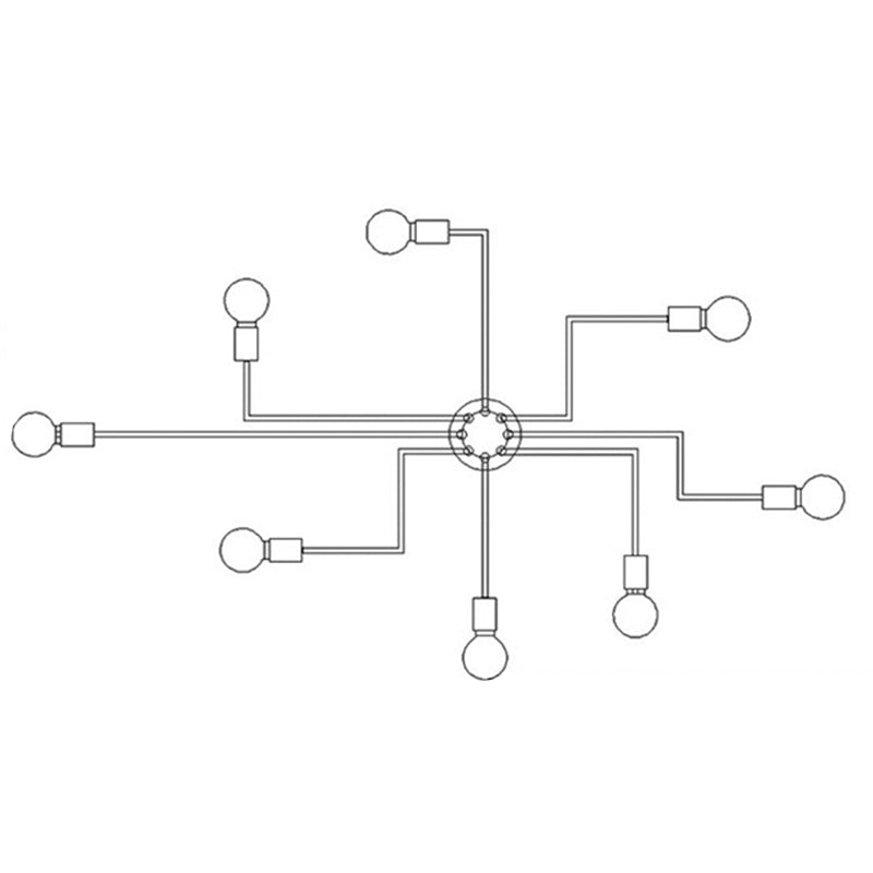 American Retro Ceiling Light Wrought Iron Elbow Industrial Style Creative Personality Restaurant Living Room Bedroom Clothing Store Lamps