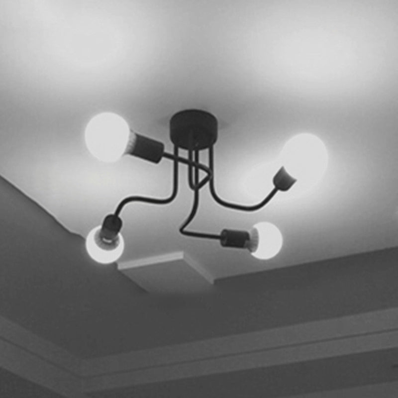 American Retro Ceiling Light Wrought Iron Elbow Industrial Style Creative Personality Restaurant Living Room Bedroom Clothing Store Lamps