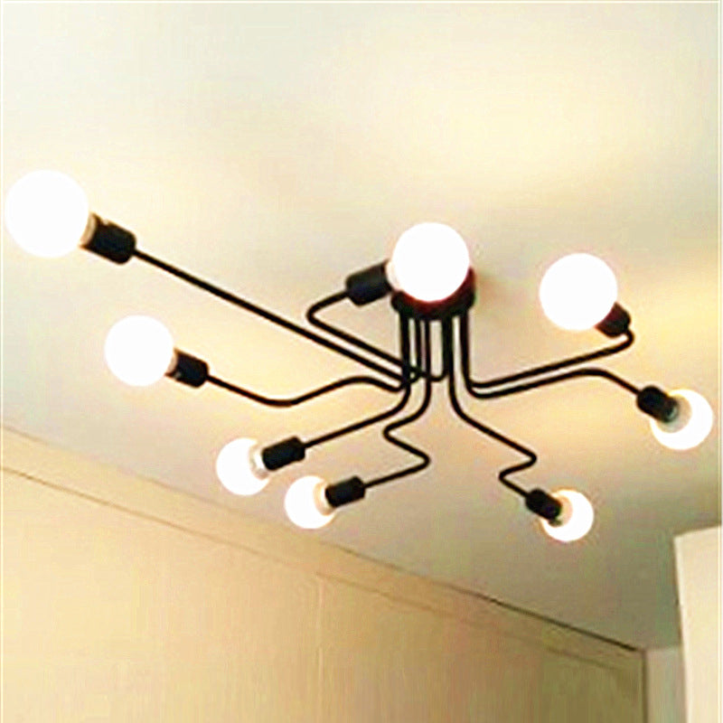 American Retro Ceiling Light Wrought Iron Elbow Industrial Style Creative Personality Restaurant Living Room Bedroom Clothing Store Lamps