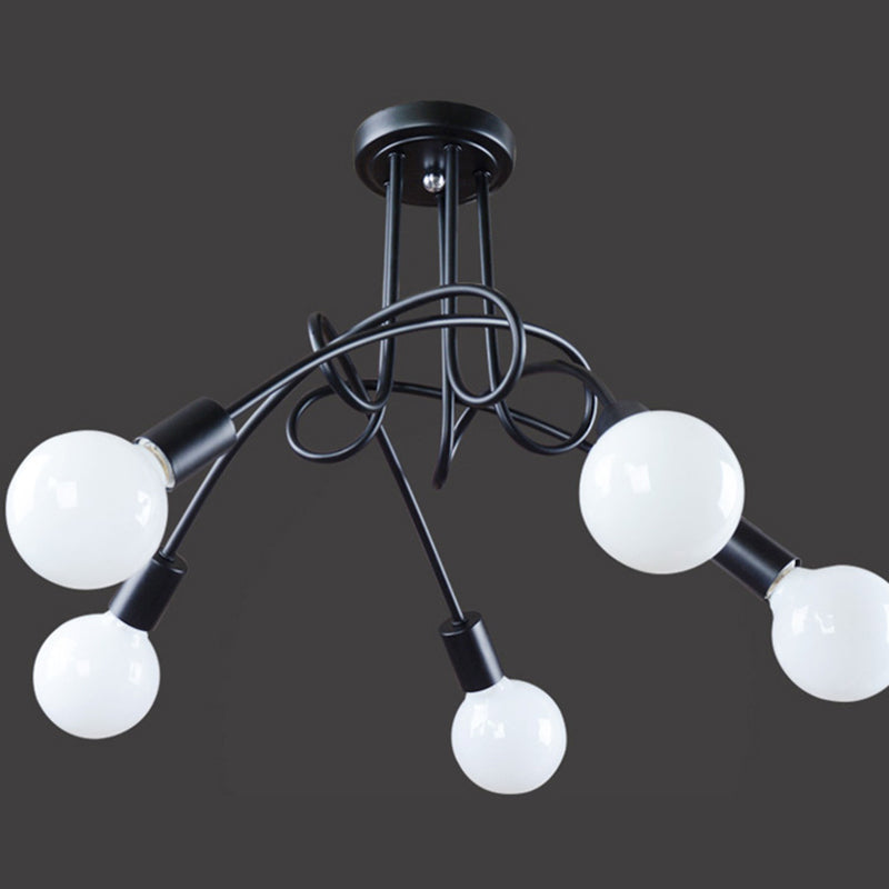 Wrought Iron Ceiling Light Minimalist Elbow Home Dining Room Bedroom Study Aisle Creative Personality Industrial Style Lamps