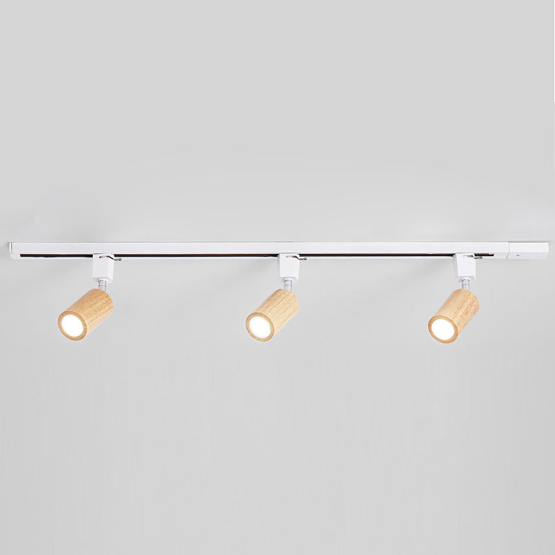 Lineare Deckenlampe Neues modernes Stil White Wood Flush Mount mit 3 Scheinwerfern