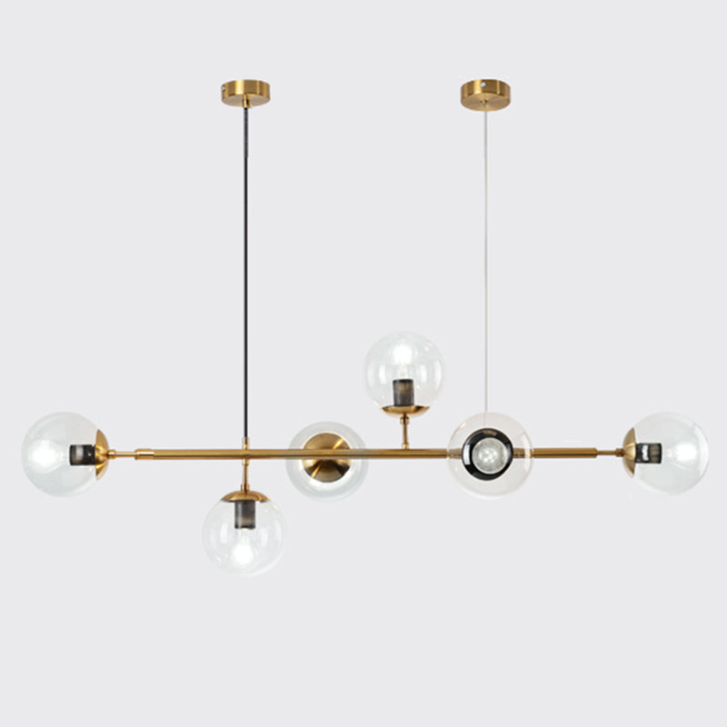 Orb Island Lighting Fixture Minimalistic Glass Island Ceiling Light for Dinning Room
