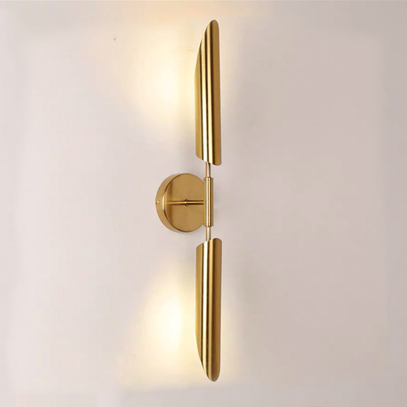 Mid-Century Wall Mounted Light Fixture Metal Sconce Lights in Gold Finish