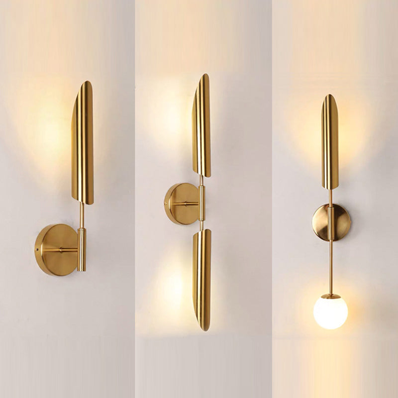 Mid-Century Wall Mounted Light Fixture Metal Sconce Lights in Gold Finish