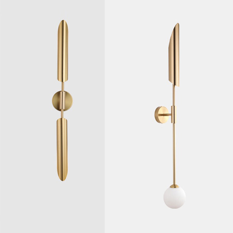 Mid-Century Wall Mounted Light Fixture Metal Sconce Lights in Gold Finish