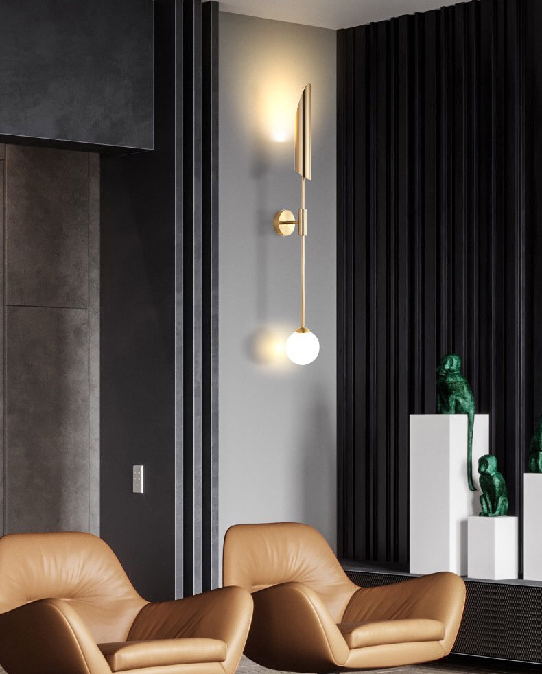 Mid-Century Wall Mounted Light Fixture Metal Sconce Lights in Gold Finish