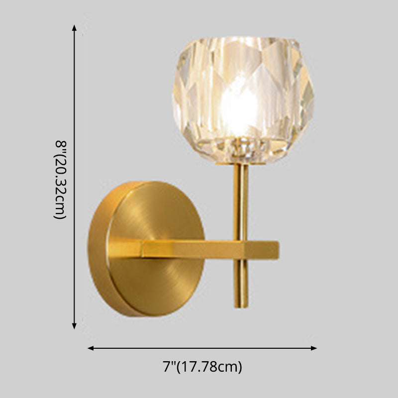 Mid-Century Armed Wall Lighting Ideas 1 Light Wall Sconces with Crystal Shade