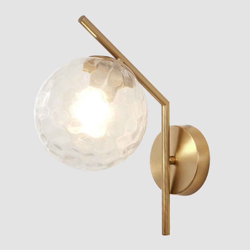 Modern Minimalist Style Spherical Wall Mount Light Fixture 1 Light Wall Lighting with Glass Shade