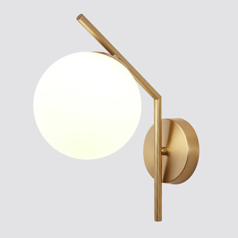 Modern Minimalist Style Spherical Wall Mount Light Fixture 1 Light Wall Lighting with Glass Shade