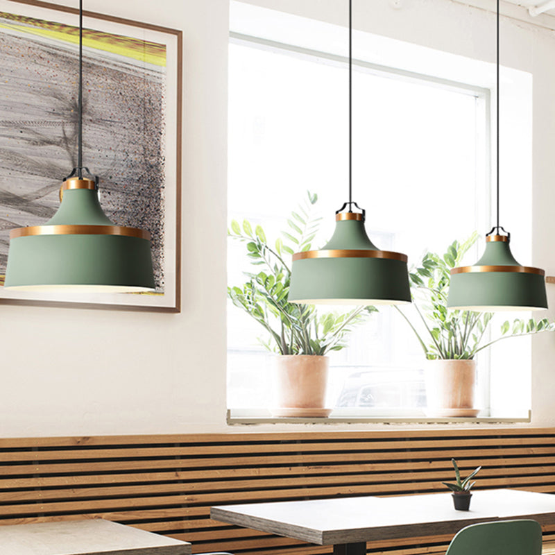 Minimalistische Drum Metall -Anhänger Beleuchtung 1 helles Pendel hell in Grau/Weiß/Blau für Esszimmer