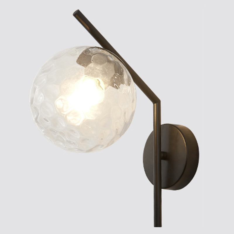 Modern Minimalist Style Spherical Wall Mount Light Fixture 1 Light Wall Lighting with Glass Shade