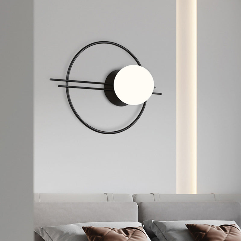 Modern Minimalist Style Spherical Wall Mount Light Fixture 1 Light Sconce Lights with Glass Shade