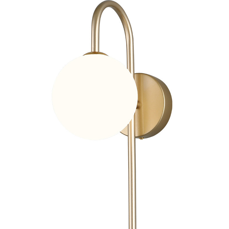 Modern Minimalist Minimalist Sferero sferico Montaggio Lampada 1 Luci di applique con tonalità di vetro