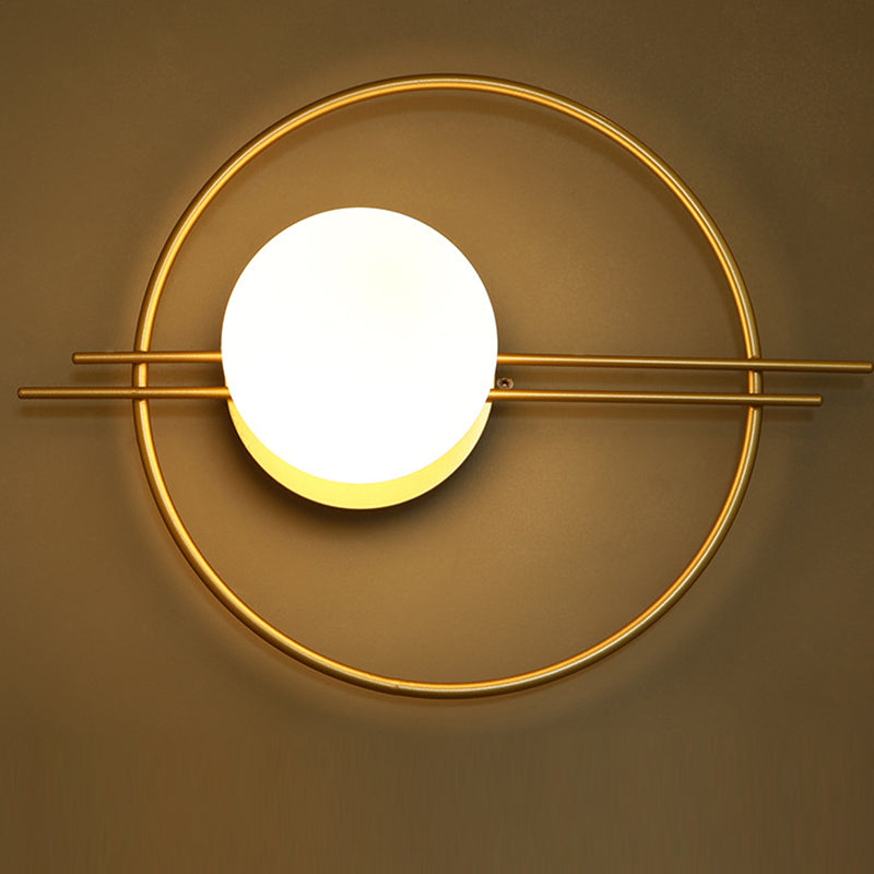 Modern Minimalist Style Spherical Wall Mount Light Fixture 1 Light Sconce Lights with Glass Shade